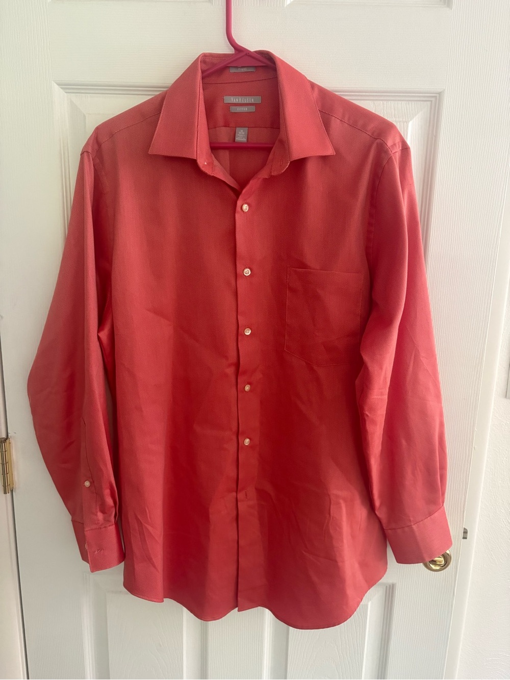 Van Heusen Men's Coral-Red Dress Shirt